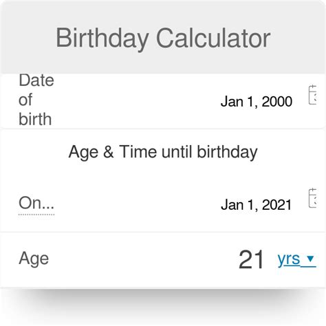 Birthday Calculator .